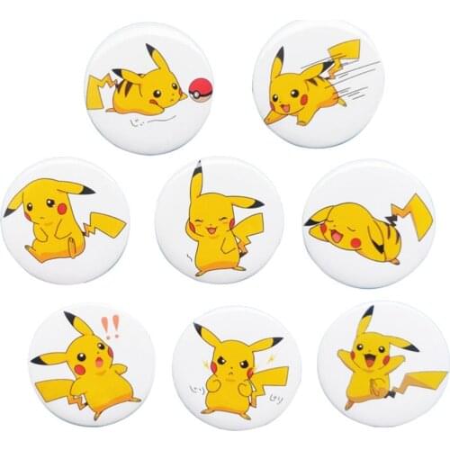 TAKARA TOMY Pikachu Badge Cute Cartoon anime Pokemon Action Brooch Figures Collection Pocket Monsters Kids Toys ​Birthday Gift