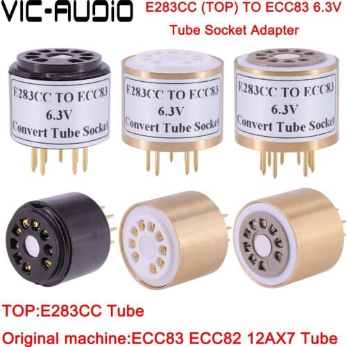 1PC E283CC(Top) TO 12AX7 12AU7 12AT7 ECC83(6.3V)(bottom) Tube DIY Audio Vacuum Tube Adapter Socket Converter Free Shipping