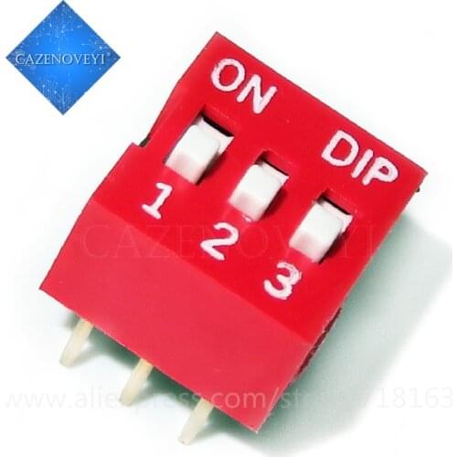 10pcs/lot DIP Switch 3 bit Way 2.54mm Toggle Switch Red Snap Switch Wholesale Electronic In Stock