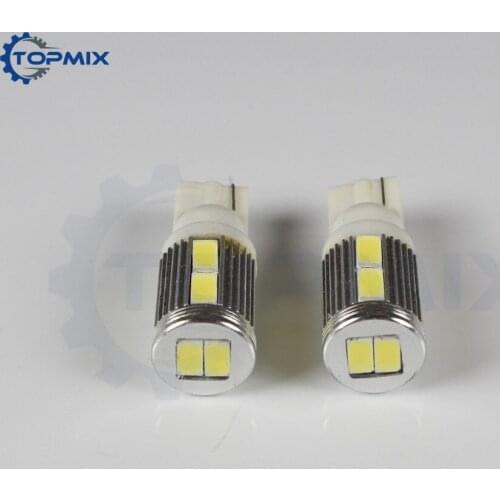 10 x T10 10SMD 5630 Car LED External Interior No Lens Luggage Compartment Door Reading Dome Side Turn Signals Lights White