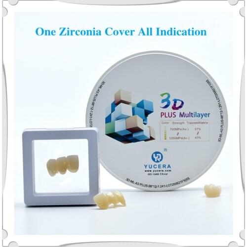 3D Pro/Plus Multilayer Extreme 12Mm Beste Esthetische Effect Tandheelkundige Zirconia Blocken Voor Dental Lab Zirkonzhan