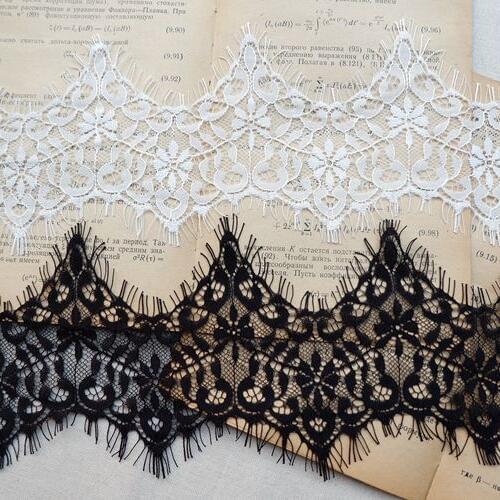 9cm 3yards/pack Irregular exquisite black white eyelash lace trim Jewelry neckline cuff decoration accessories X329