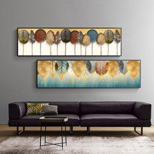 Abstract Tree Leaves Oil Painting Modern Luxury Wall Art Posters and Prints on Canvas Wall Pictures for Living Room Home Decor