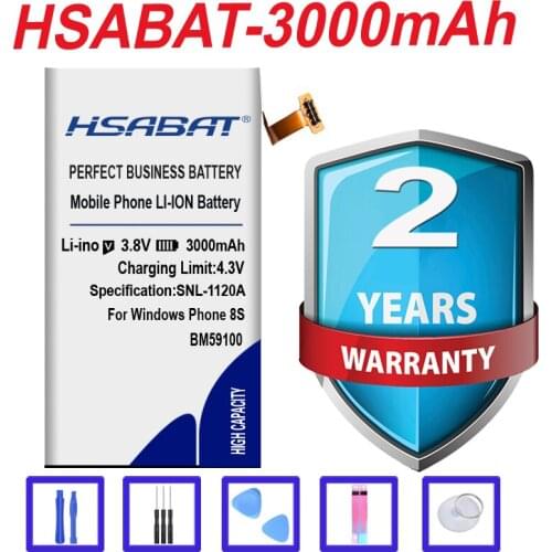 HSABAT BM59100 3000mAh Battery for HTC Windows Phone 8S Rio A620E A620T A620D