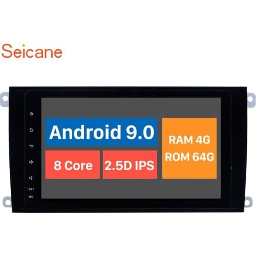 Seicane 8" Android 9.0 Car Multimedia Player For 2003 2004 2005-2011 Porsche Cayenne HD Full Touchscreen GPS Navigation 4G RAM