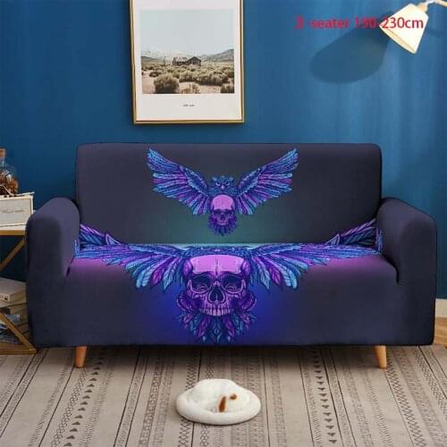 Skull series 3D Sofa cover Elastic Stretch Sofa Cover 1/2/3/4 Seater Sof Slipcover Couch Covers for Universal Livingroom Sofas