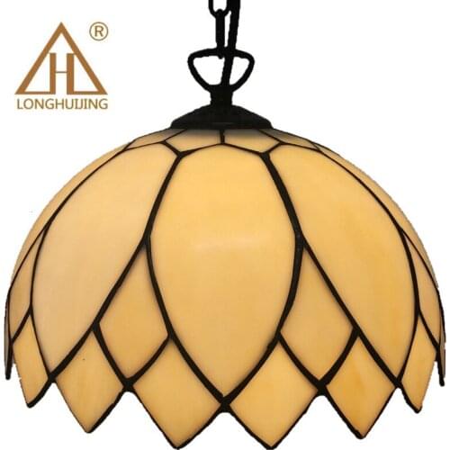 Stained Glass Suspended Luminaire Tiffany Baroque pendant lights for Home Parlor Dining Room Chain Pendant lamps E27 90-260V