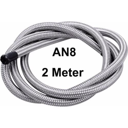 Engine Parts 2M Stainless Steel Braided PTFE Hose Fuel Oil Gasoline Brake Line Hose AN4 AN6 AN8 AN10 Racing Fuel Oil Cooler Hose