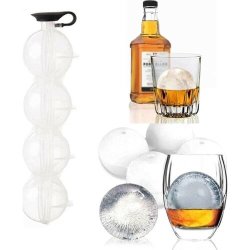 4 Hole Ice Ball Mold Round Ice Box Mould Sphere Large Ice Block DIY Maker Tray Molds Home kitchen Bar Cool Drink Making Tools