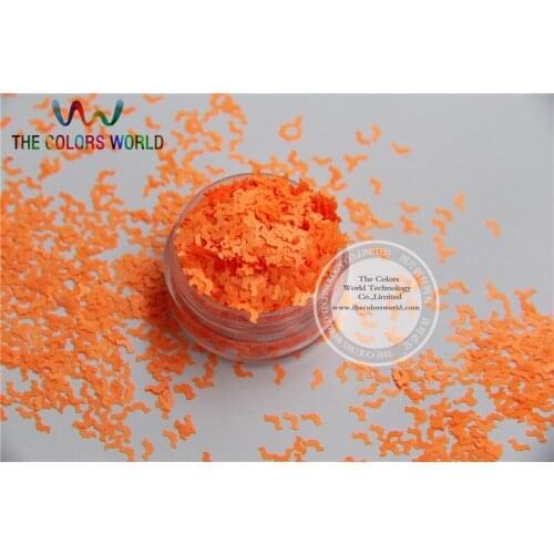 N-6 Size :5mm Solvent Resistant Neon Orange color Glitter Bat shape spangles for Nail Art and DIY supplies1pack=50g