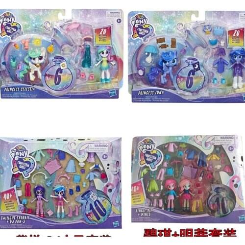 Hasbro My Little Pony Equestria Girls Action Figure Toy Princess Celestia Luna Dress Up Mini dolls Set Girl Play house Toys Gift