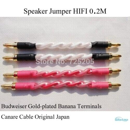 IWISTAO Speaker Jumper HIFI Budweiser gold-plated banana terminal Canare Cable Original Japan Y Plug DIY Audio Stereo 0.2m