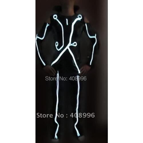 Illuminated costumes TRON Fighter suit for stage performance and club, bar, B-Box,COSPLAY,Quorras costumes