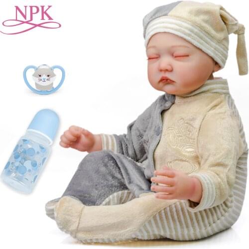 NPK 55CM Hand-Drawing Hair Lifelike Soft Body Bebe Doll Reborn Baby Sleeping Life Size Newborn baby doll Flexible 3D Skin Tone