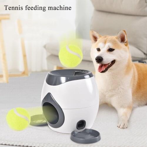 The New Tennis Feeder Reward Machine Interactive Puzzle Pet Dog Tennis Toys Throwing Tennis Balls Feeding Machine with Two Balls