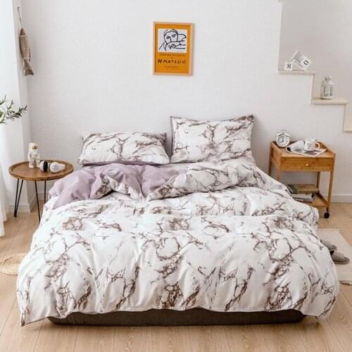 Marble Bedding Set For Bedroom Soft Bedspreads For Double Bed Home Comefortable Duvet Cover Quality Quilt Cover And Pillowcase