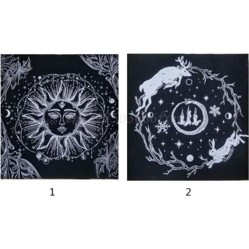 Soft Flannel Tarots Tablecloth Fate Guidance Board Game Rug Pentagram Sun Moon Divination Tarots Cloth