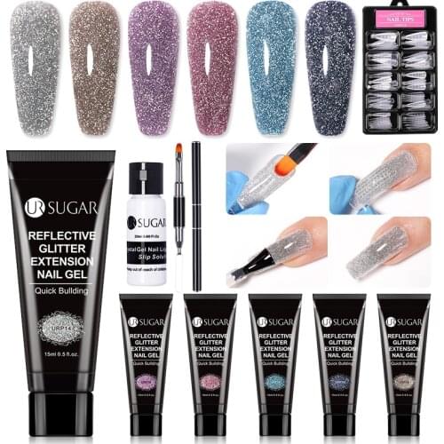 UR SUGAR Nail Gel Kit Quick Building Clear Nail Gel Set with led lamp Gel Nail Polish For Nail Extensions 15/30ML