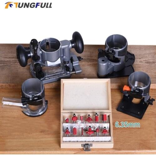 For Trimming Machine Press-in Electric Wood Milling Tilt Offset Base Slotted Trimming Gong Knife Milling Cutter Bakelite Incline
