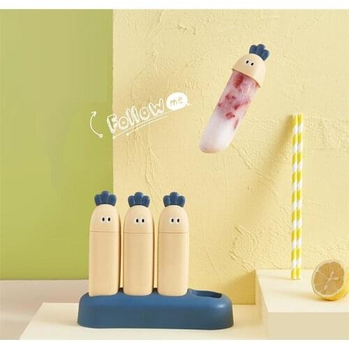 New 4 Hole Silicone Ice Cream Mold Kitchen Tool Popsicle Box Child Gift Diy Ice Cream Box Ice Cube Dessert Mold Popsicle Making