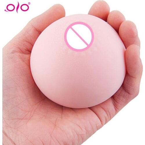 OLO Silicone Artificial Soft Large Breasts False Chest With Hole Male Masturbation Breasts Mimi Ball Adult Products Sex Toys