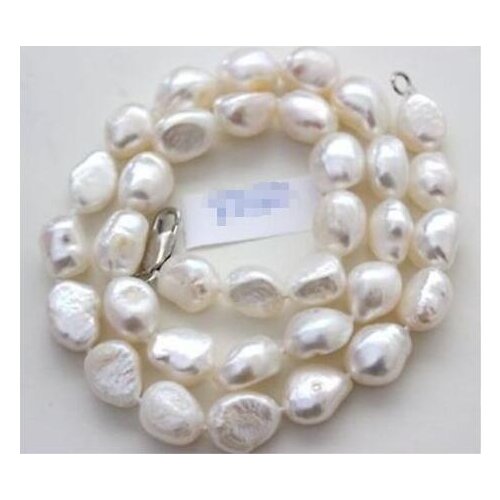 Classic 10-11mm South Sea Natural Baroque White Pearl Necklace 18 inch