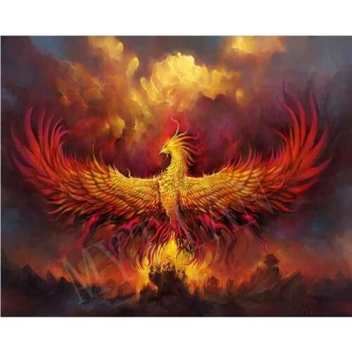 Full square/round drill 5D DIY diamond painting"Fire phoenix" Embroidery Pattern 3d cross stitch kit mosaic room decor stickers