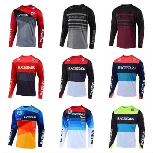 RACESTARS Motorcycle Jersey Maillot Ciclismo MTB Jersey DH MX Bicycle Cycling Jersey Bike downhill fit STEAMLINE Fast Dry Smooth