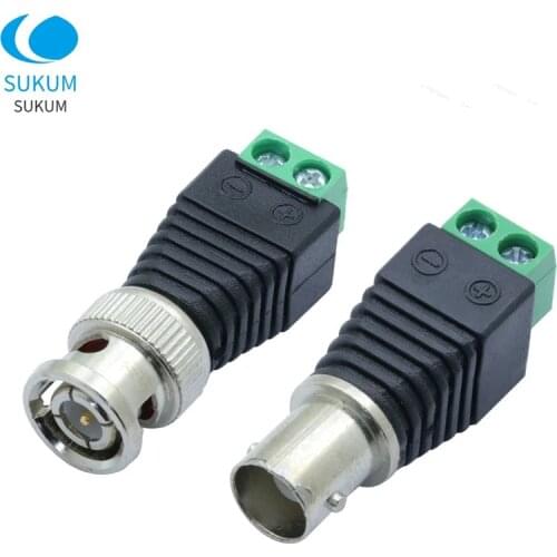 BNC Connector Male Female Coax Plug DC Adapter Balun Connector For CCTV Camera Accessories Led Strip Lights
