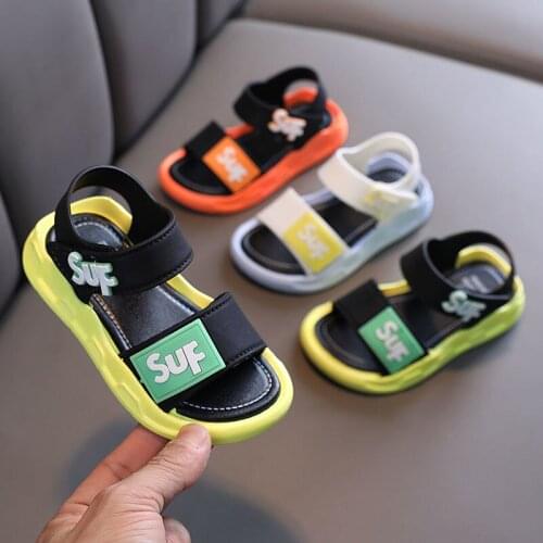 Boys' Sandals Summer Baby Toddler Sandals 2021 New Fashion Children Beach Shoes PVC Soft-soled Little Girl Sports Casual Shoes