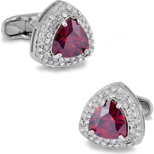 SPARTA Plated with White Gold red man-made zircon cufflinks mens Cuff Links High quality matel +Free Shipping! metal buttons