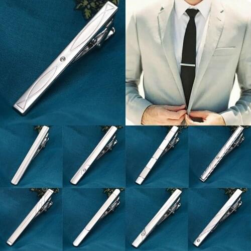 High-end Tie Clip Men Classic Silvery Tie Bar Simple Clasp Tie Mens Suit Business Metal Tie Clip