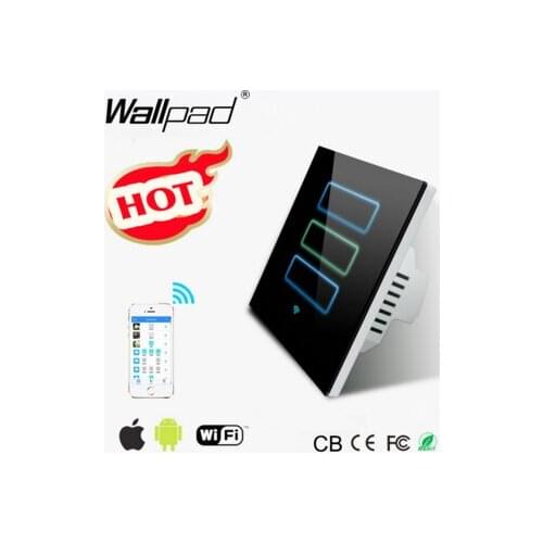 Wallpad Black EU UK App WIFI Fan Regulator Switch 110~220V 2.4 Ghz Wifi IOS Android Wireless Phone Control Fan Dimmer Switch