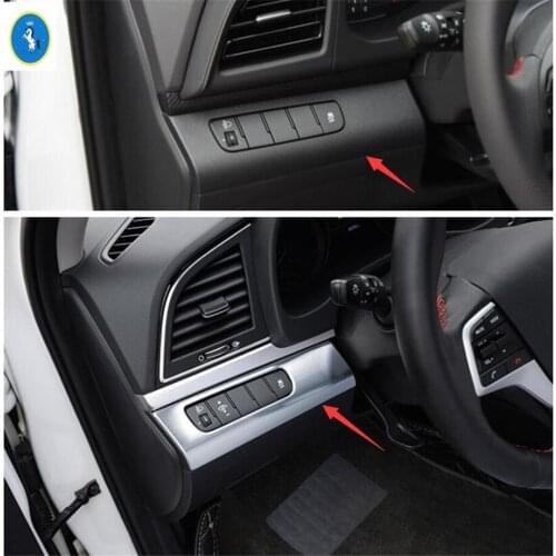 Yimaautotrims Auto Accessory Headlight Headlamp Switches Buttons Frame Cover Trim Fit For Hyundai Elantra Sedan 2016 - 2019