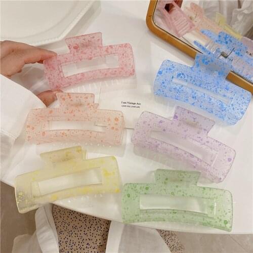 2021 Korean Style Fashion Women Girls Acrylic Hair Claws Hair Clips Headwear Transparent Big Size Women Hair Accessories Ornamen