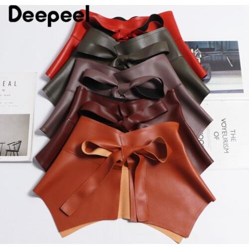 Deepeel 1pc 24-32*73cm 2021 New Women Fashion Corset Belts Female Waist Cummerbunds Skirt Leather Decorative Belt Accessories