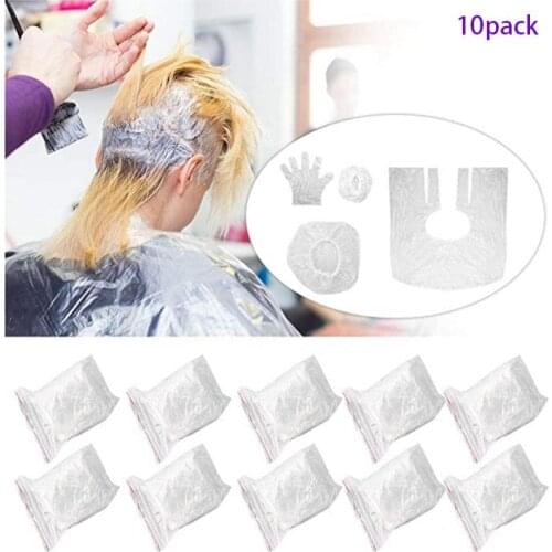 BellyLady 10 Pack Disposable Hat One-Off Elastic Shower Bathing Cap Gloves Shawl Bib Dye Hair Tools Hair Salon Bathroom Products