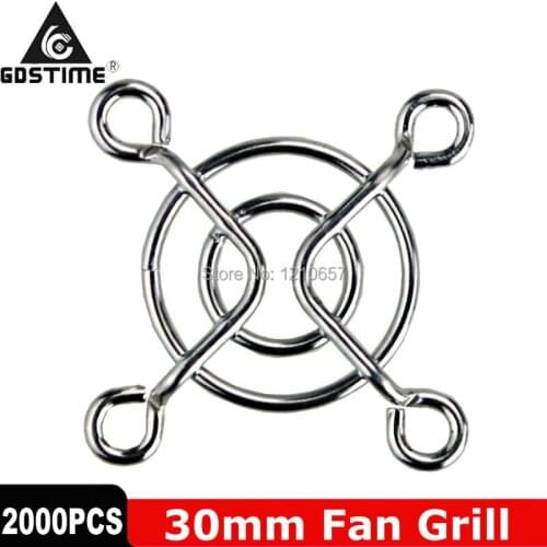 2000Pcs Lot Gdstime 30mm Fan Grill Cover Protector Finger Safety Guard Silver Metal Grille for 30x30mm DC Fan 3cm
