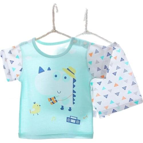 2020 Brand Boys Girls Pajamas Cotton Ultra Thin Short Sleeve 2 3 4 5 6 Years Children Sleepwear Summer Baby Clothes Kids Clothes