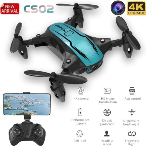 2020 New CS02 Mini Drone Wide Angle 4K 1080P WiFi FPV Camera Drones Height Holding Mode RC Foldable Quadrotor Drone Toy Gift