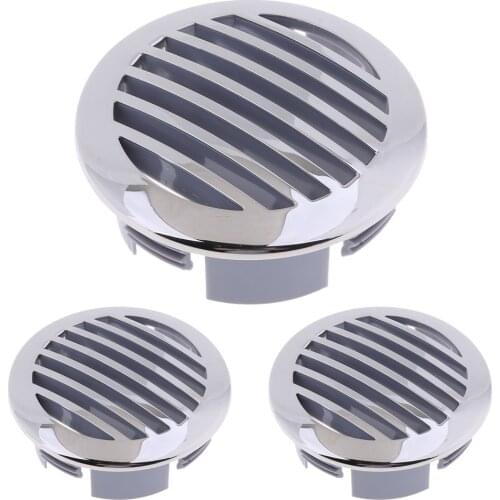 3Pcs RV Boat 3' 76mm Stainless Steel Curved Clad Airflow Vent 81932SS-HP