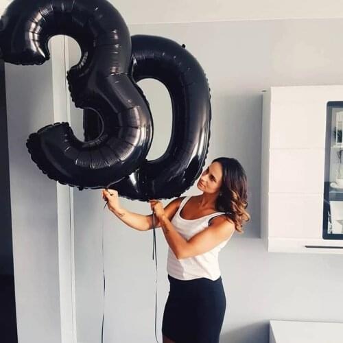 40inch Black Number Foil Balloon Banner Tassels Adult Birthday Party Decoration Baby Shower Anniversary Digital Balloon Supplies