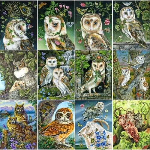 Evershine 5D Diamond Painting Owl Diamond Mosaic Animal Rhinestones Cross Stitch DIY Needlework New Arrival Decor For Home