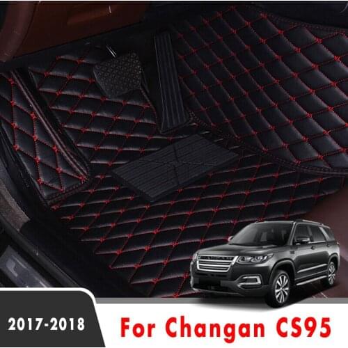 Car Floor Mats For Changan CS95 2018 2017 Artificial Leather Waterproof Custom Auto Foot Pads Automobile Carpets Rugs Covers