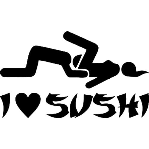 New I Love Sushi Car Stickers Creative Car Styling Fashion Cute Sexy Sticker Accessories Vinyl Decal Jdm