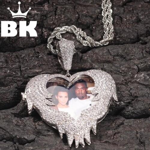 THE BLING KING Irregular DIY Photo Pendant Hip Hop Full Iced Out Cubic Zirconia Goldplated CZ Stone