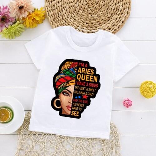 Children Summer New Fashion Feminist Tshirts I Am A Strong Queen Letters Printed Kids T-shirt Black Girls Unisex Casual Tops Tee