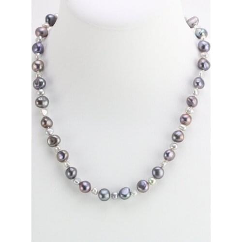 New Arriver Real Baroque Pearl Necklace 4-8mm Beads Natural Freshwater Pearl Jewelry For Women Gift