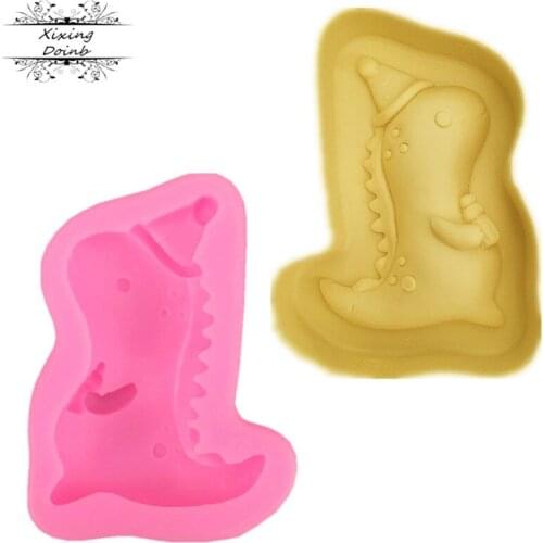 DIY cartoon dinosaur shape silicone mold sugar technology chocolate fudge mold baking tools cake decoration tools