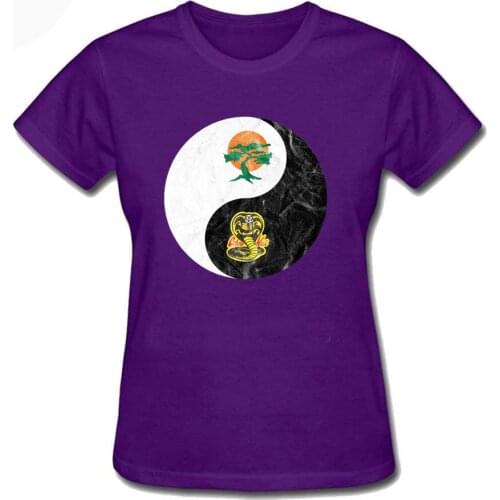 Girls Womens Miyagi Do Cobra Kai Yin Yang T Shirt Short Sleeve Female Cotton Short Sleeve New Woman Lady Tee Shirts